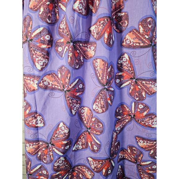 Anthony Richards Purple Red‎ Butterflies Mumu Dress Size XL NEW Short Sleeve - Picture 9 of 11